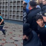 German police chase and detain boy at pro-Palestine rally