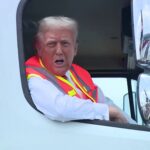 Donald Trump boards garbage truck in response to Biden comment