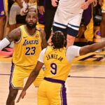 LeBron and Bronny James share court, make NBA history as Lakers beat Wolves