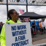 US dockworkers press on with second day of strike, with no deal in sight